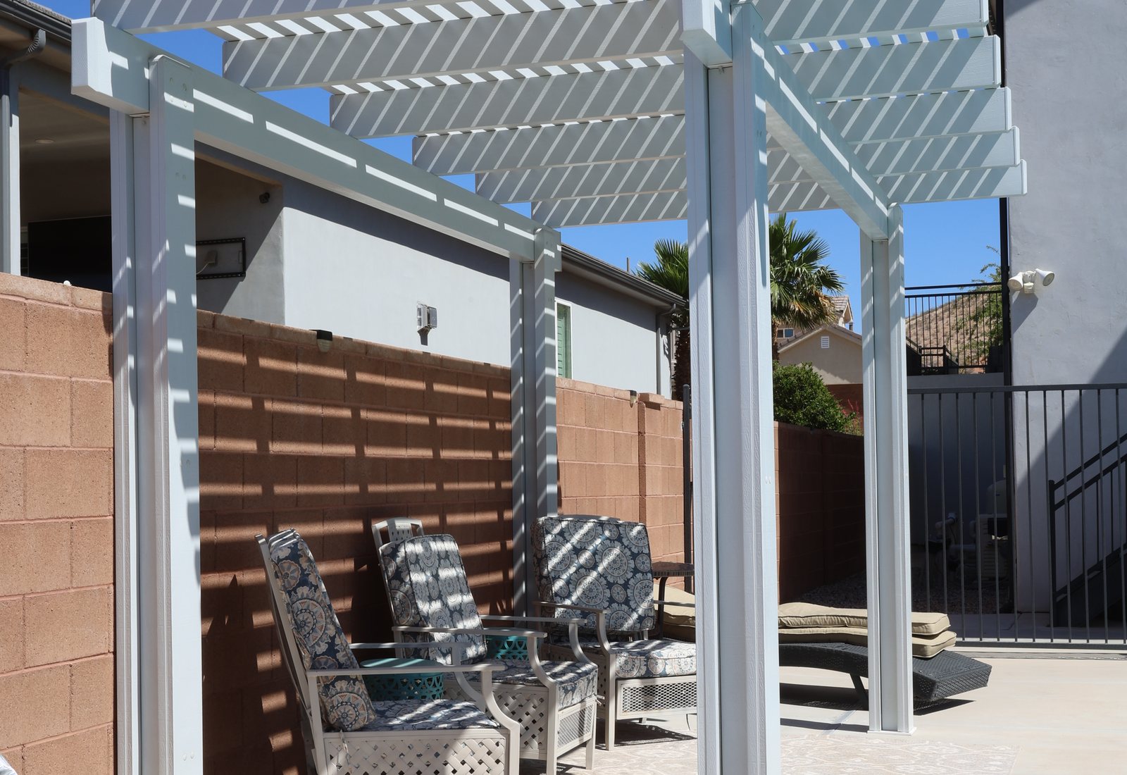 Open lattice patio cover